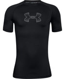 UNDER ARMOUR BOYS ARMOUR SHORT SLEEVE T SHIRT - BLACK - Under-Armour-Boys-Armour-Short-Sleeve-T-Shirt-Black-Front
