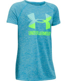 UNDER ARMOUR GIRL'S NOVELTY BIG LOGO SS T SHIRT - INFINITY BLUE - Under-Armour-Girls-Novelty-Big-Logo-SS-T-Shirt-Blue-1