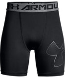 UNDER ARMOUR KID'S MID COMPRESSION SHORTS - BLACK - Under-Armour-Kids-Mid-Compression-Shorts-Black-Front-178409-min