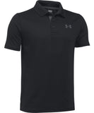 UNDER ARMOUR KID'S PERFORMANCE POLO - BLACK - Under-Armour-Kids-Performance-polo-Black-Front-178105-min
