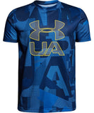 UNDER ARMOUR KID'S PRINTED CROSSFADE T SHIRT - BLUE - Under-Armour-Kids-Printed-Crossfade-T-Shirt-Blue-Front-178145-min