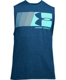 UNDER ARMOUR MEN'S GRAPHIC MUSCLE TANK - BLUE - Under-Armour-Mens-Graphic-Muscle-Tank-Blue-Front-178214-min