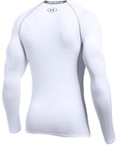 UNDER ARMOUR MEN'S HEATGEAR LONG SLEEVE SHIRT - WHITE - Under-Armour-Mens-HeatGear-Longsleeve-Shirt-White-Back-178434