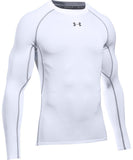 UNDER ARMOUR MEN'S HEATGEAR LONG SLEEVE SHIRT - WHITE - Under-Armour-Mens-HeatGear-Longsleeve-Shirt-White-Front-178434