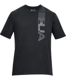 UNDER ARMOUR MEN'S Q2 BRANDED LEFT CHEST T SHIRT - BLACK - Under-Armour-Mens-Q2-Branded-Left-Chest-T-Shirt-Black-Front-1310967-001-min