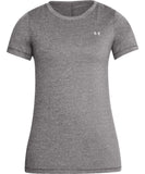 UNDER ARMOUR WOMEN'S HEATGEAR T SHIRT- GREY - Under-Armour-Womens-HeatGear-T-Shirt-Grey-Front-178417-min