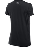 UNDER ARMOUR WOMEN'S TECH SOLID T SHIRT - BLACK - Under-Armour-Womens-Tech-Solid-T-Shirt-Black-Back-178181-min