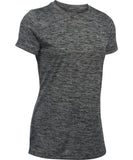 UNDER ARMOUR WOMEN'S TECH TWIST T SHIRT - BLACK - Under-Armour-Womens-Tech-Twist-T-Shirt-Black-Front-178173