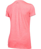 UNDER ARMOUR WOMEN'S TECH TWIST V NECK T SHIRT - PINK - Under-Armour-Womens-Tech-Twist-T-Shirt-Pink-Back-178161