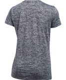 UNDER ARMOUR WOMEN'S TECH TWIST V NECK T SHIRT - BLACK - Under-Armour-Womens-tech-Twist-T-Shirt-Black-Back-178157