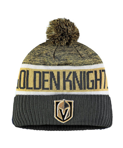 VEGAS GOLDEN KNIGHTS FANATICS MEN'S RINKSIDE GOALIE CUFFED KNIT TOQUE - VEGAS-GOLDEN-KNIGHTS-FANATICS-MEN_S-RINKSIDE-GOALIE-CUFFED-KNIT-TOQUE-FRONT