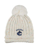VANCOUVER CANUCKS ADIDAS WOMEN'S POM BEANIE - Vancouver-Canucks-Adidas-Womens-Beanie-With-Pom-Front