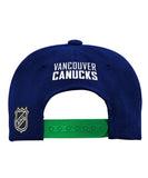 VANCOUVER CANUCKS KID'S 2-TONE FLATBRIM SNAPBACK HAT - Vancouver-Canucks-Kids-Flatbrim-2-Tone-Snapback-Hat-Back