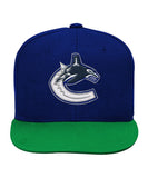 VANCOUVER CANUCKS KID'S 2-TONE FLATBRIM SNAPBACK HAT - Vancouver-Canucks-Kids-Flatbrim-2-Tone-Snapback-Hat-Front