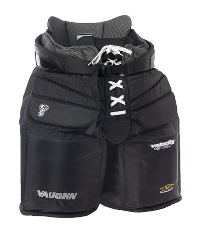 VAUGHN VELOCITY VE8 PRO CARBON SR GOALIE PANTS - Vaughn-Velocity-VE8-Sr-Pro-Carbon-Goalie-Pants-Black-Front-min