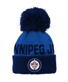 WINNIPEG JETS INFANT JAQUARD CUFF POM TOQUE - Winnipeg-Jets-Cuffed-Pom-Toque-Front
