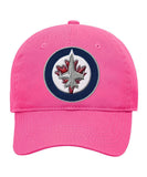 WINNIPEG JETS GIRL'S SLOUCH ADJUSTABLE HAT - Winnipeg-Jets-Girls-Slouch-Adjustable-Hat-Front-min