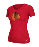 CCM CHICAGO BLACKHAWKS TOEWS #19 WOMEN'S V-NECK T-SHIRT - b211w_ccm_2016_cbh_toews_back_01