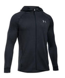 UNDER ARMOUR SR TECH TERRY FITTED FZ HOODIE BLACK - under-armour-tech-terry-fitted-full-zip-hoodie-black-front