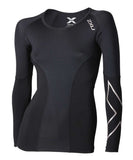 2XU WOMEN'S ELITE COMPRESSION LONG SLEEVE TOP - wa3016a_2xu_2016_womens_com_top_front_578463f0-59cd-434a-92b0-ad5fac190db3